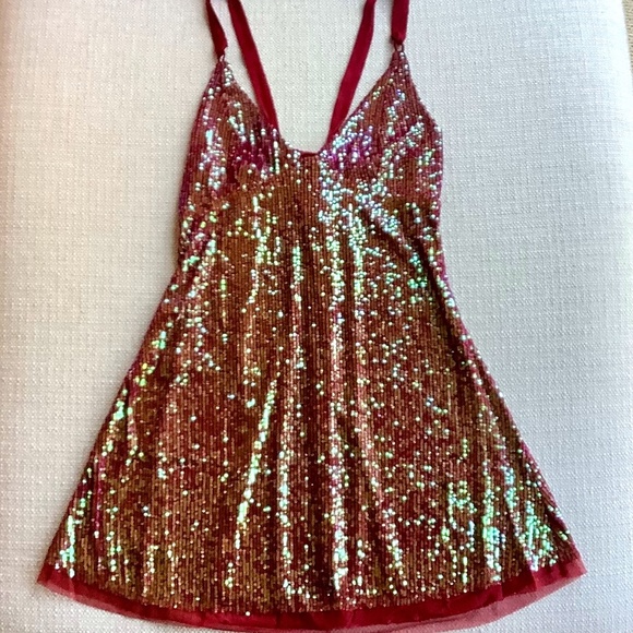 Free People Dresses & Skirts - Free People Sequin Gold Rush Mini NWT Sz Small